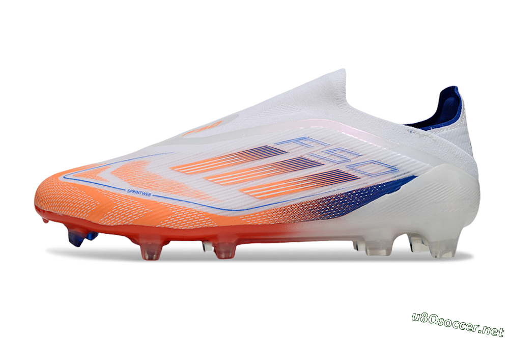 Men's Adidas F50 Elite Laceless FG Football Boots - White/Red/Blue 0