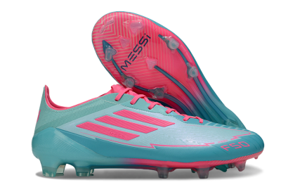Men's Messi x Adidas F50 Elite FG Football Boots - Jade/Pink/Blue