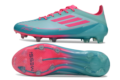Men's Messi x Adidas F50 Elite FG Football Boots - Jade/Pink/Blue