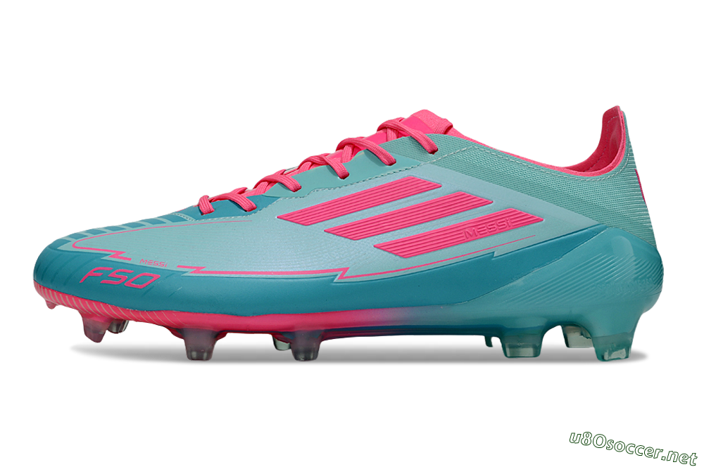 Men's Messi x Adidas F50 Elite FG Football Boots - Jade/Pink/Blue 0