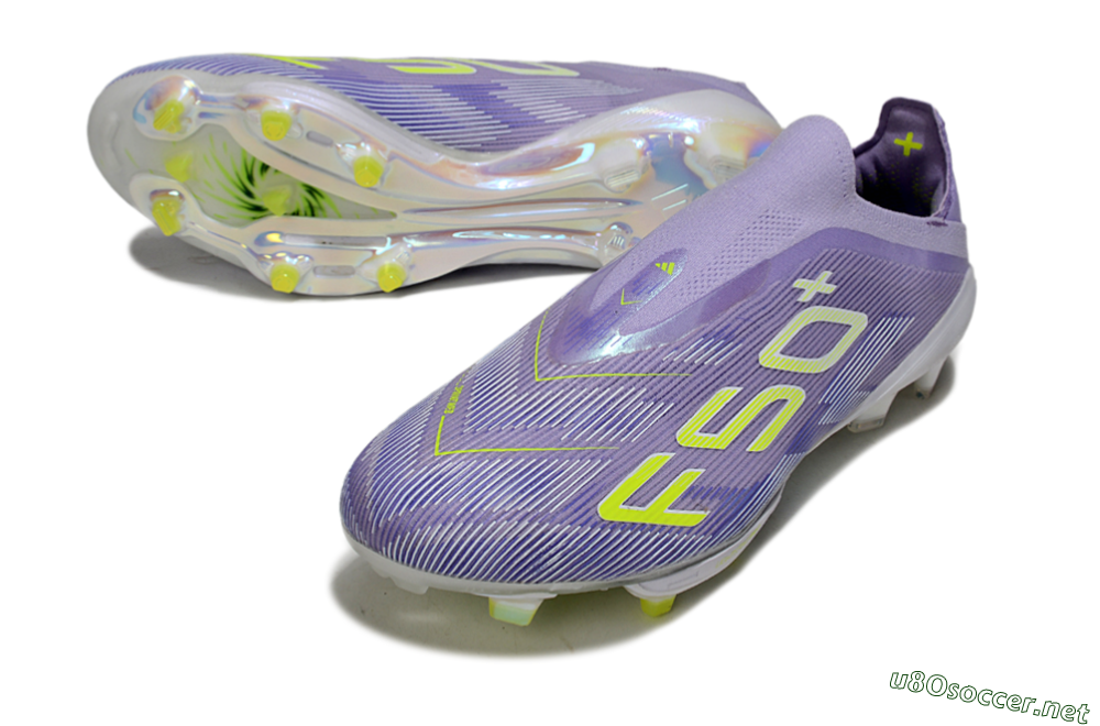 Men's Adidas F50+ Elite Lightstrike Laceless FG Football Boots - Purple/White/Yellow 3