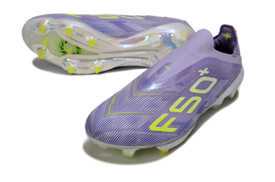 Men's Adidas F50+ Elite Lightstrike Laceless FG Football Boots - Purple/White/Yellow