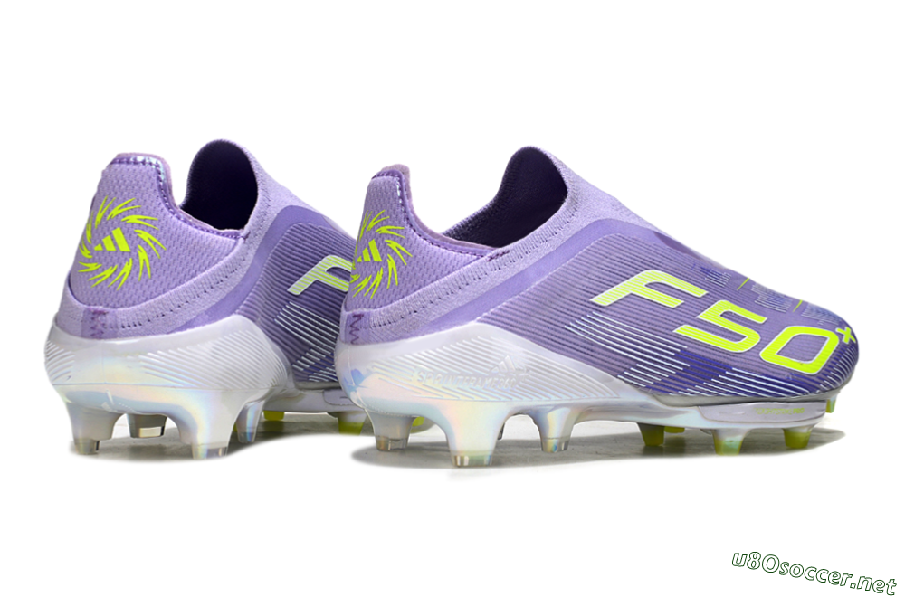 Men's Adidas F50+ Elite Lightstrike Laceless FG Football Boots - Purple/White/Yellow 6