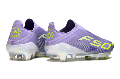 Men's Adidas F50+ Elite Lightstrike Laceless FG Football Boots - Purple/White/Yellow
