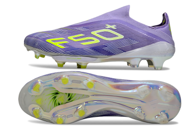 Men's Adidas F50+ Elite Lightstrike Laceless FG Football Boots - Purple/White/Yellow