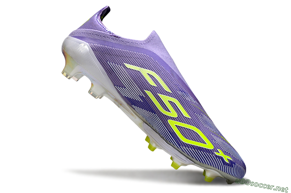 Men's Adidas F50+ Elite Lightstrike Laceless FG Football Boots - Purple/White/Yellow 4