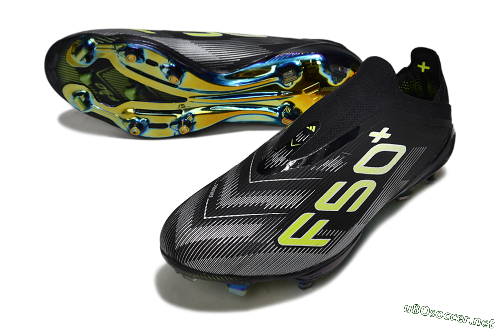 Men's Adidas F50+ Elite Lightstrike Laceless FG Football Boots - Black/White/Yellow 3