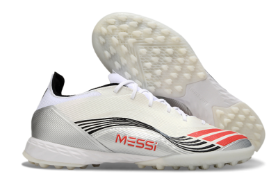 Unisex Messi x Adidas F50 Pro TF Football Shoes - Silver/Red/Black