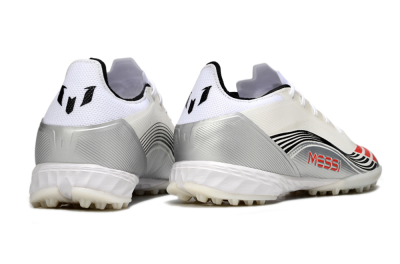 Unisex Messi x Adidas F50 Pro TF Football Shoes - Silver/Red/Black