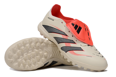 Unisex Adidas Predator Elite Foldover Tongue TF Football Shoes - Beige/Black/Red