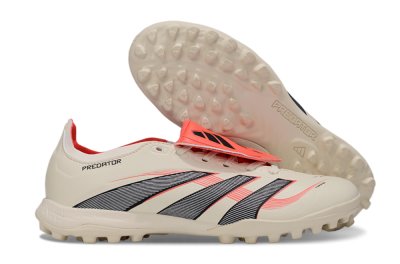 Unisex Adidas Predator Elite Foldover Tongue TF Football Shoes - Beige/Black/Red
