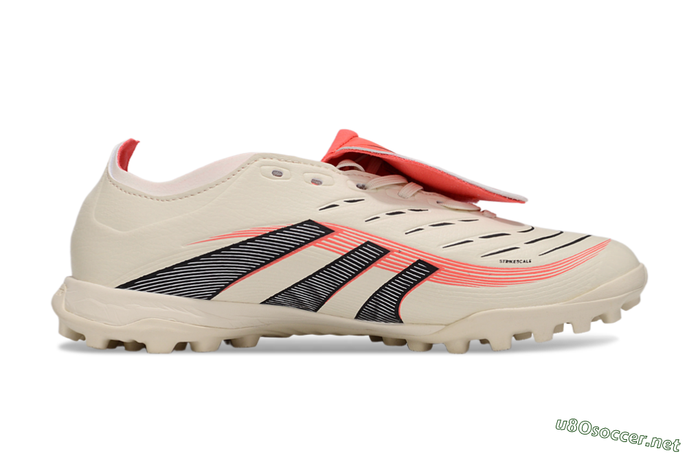 Unisex Adidas Predator Elite Foldover Tongue TF Football Shoes - Beige/Black/Red 7