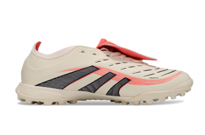 Unisex Adidas Predator Elite Foldover Tongue TF Football Shoes - Beige/Black/Red