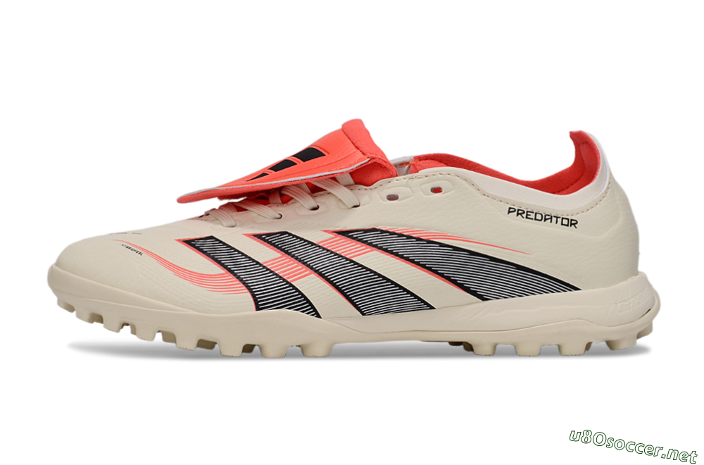 Unisex Adidas Predator Elite Foldover Tongue TF Football Shoes - Beige/Black/Red 0
