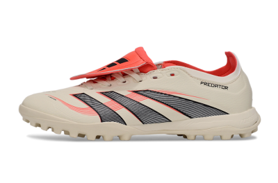 Unisex Adidas Predator Elite Foldover Tongue TF Football Shoes - Beige/Black/Red