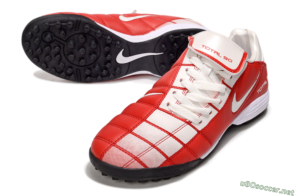 Men's Nike Total 90 III TF Football Shoes - White/Red/Black 3