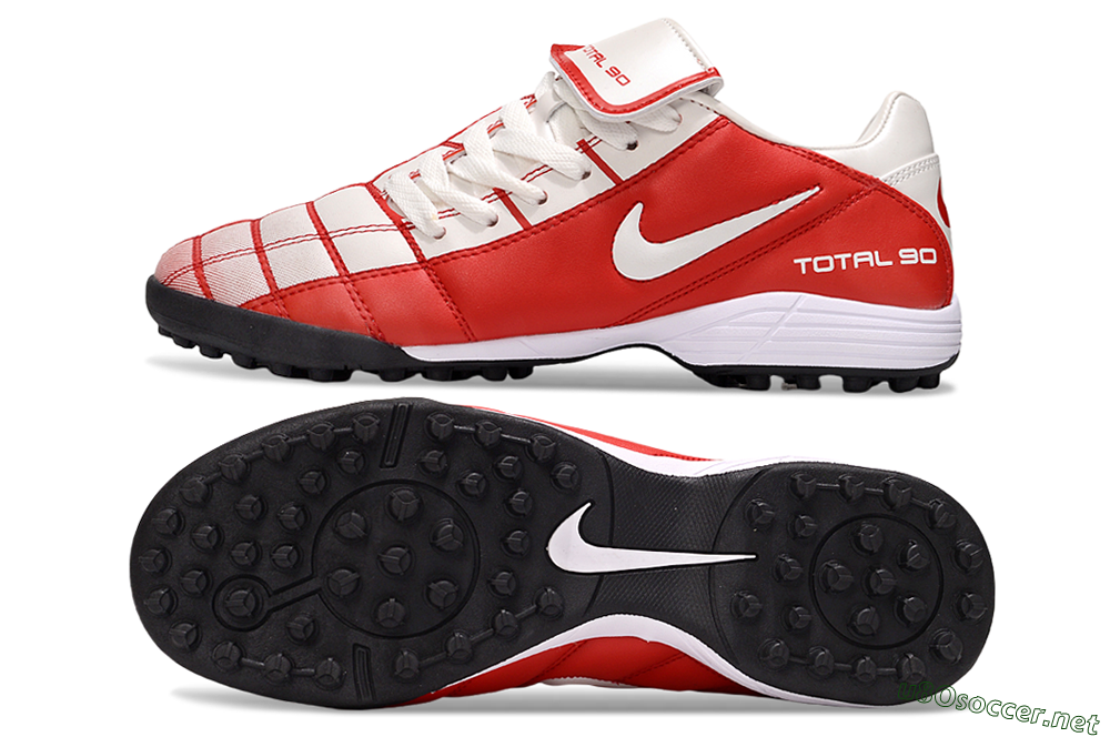 Men's Nike Total 90 III TF Football Shoes - White/Red/Black 1