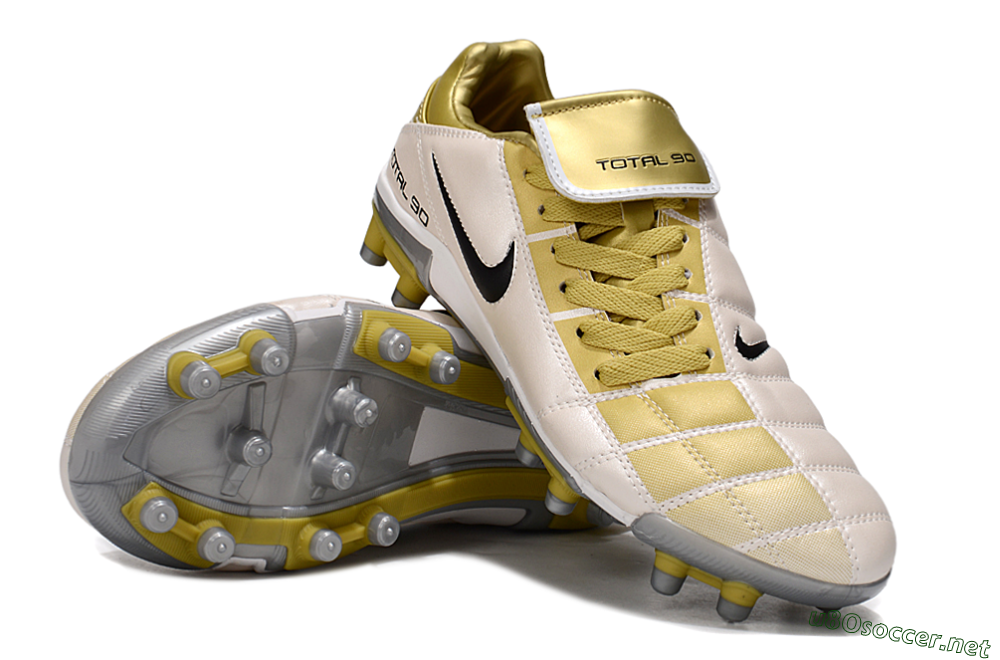 Men's Nike Total 90 III FG Football Boots - Gold/Beige/Black 4