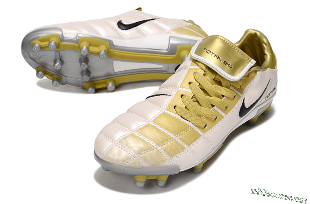 Men's Nike Total 90 III FG Football Boots - Gold/Beige/Black 3