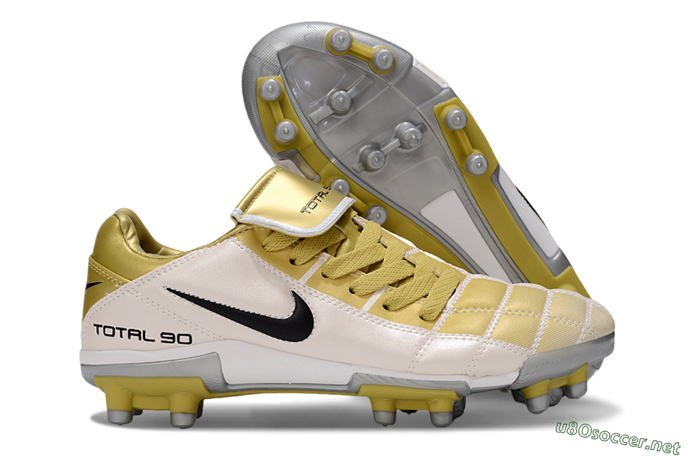 Men's Nike Total 90 III FG Football Boots - Gold/Beige/Black 2