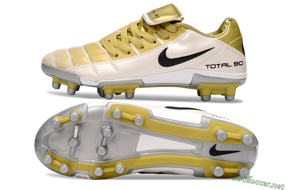 Men's Nike Total 90 III FG Football Boots - Gold/Beige/Black 1