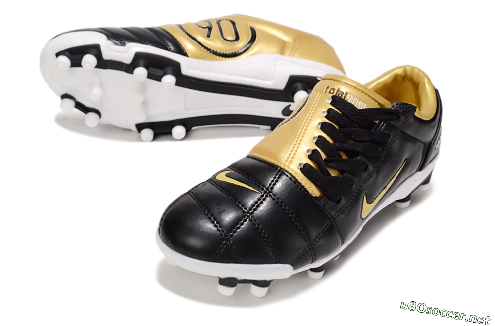 Men's Nike Air Zoom Total 90 III FG Football Boots - Black/Gold/White 3