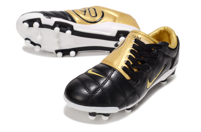 Men's Nike Air Zoom Total 90 III FG Football Boots - Black/Gold/White