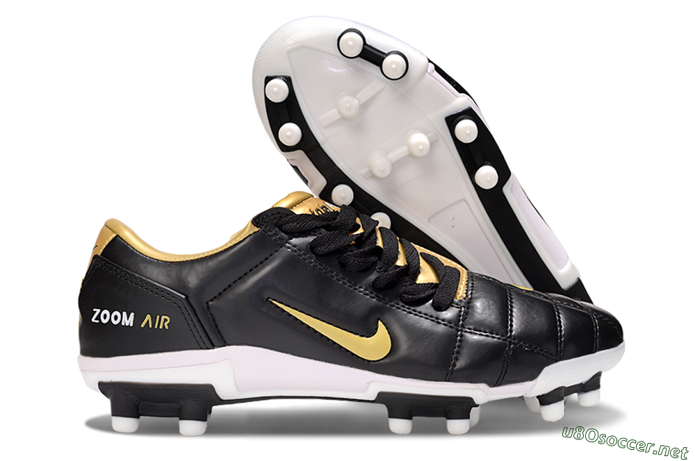 Men's Nike Air Zoom Total 90 III FG Football Boots - Black/Gold/White 2