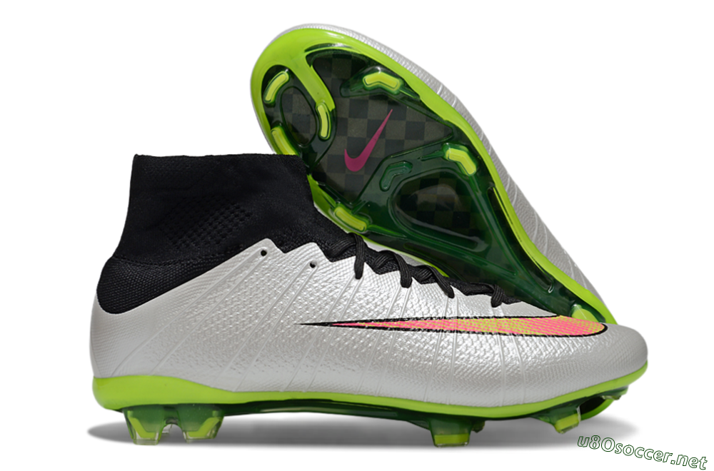 Men's Nike Mercurial Superfly 4 Elite FG Football Boots - Silver/Black/Yellow 2