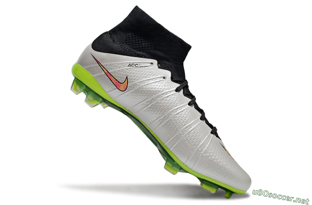 Men's Nike Mercurial Superfly 4 Elite FG Football Boots - Silver/Black/Yellow 4