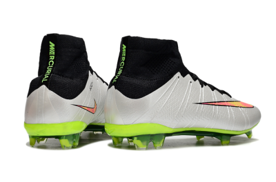 Men's Nike Mercurial Superfly 4 Elite FG Football Boots - Silver/Black/Yellow