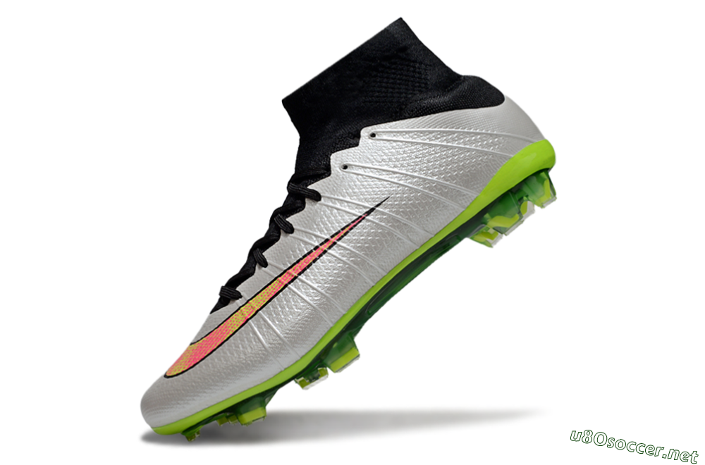 Men's Nike Mercurial Superfly 4 Elite FG Football Boots - Silver/Black/Yellow 5
