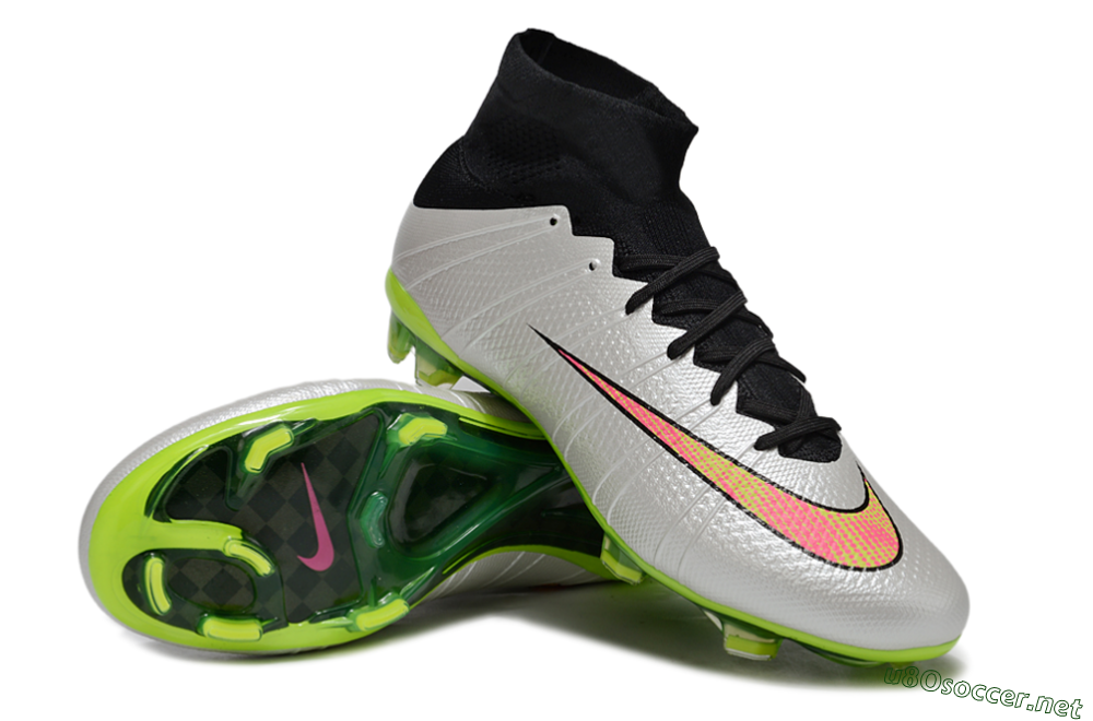 Men's Nike Mercurial Superfly 4 Elite FG Football Boots - Silver/Black/Yellow 3