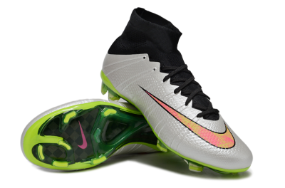 Men's Nike Mercurial Superfly 4 Elite FG Football Boots - Silver/Black/Yellow
