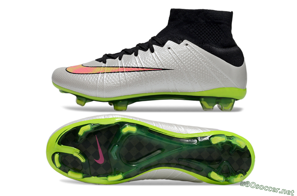 Men's Nike Mercurial Superfly 4 Elite FG Football Boots - Silver/Black/Yellow 1