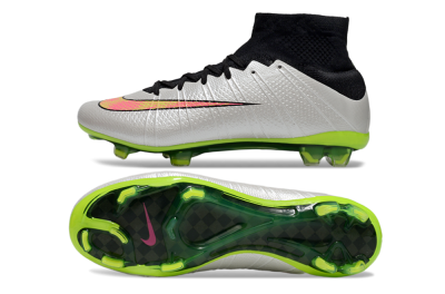Men's Nike Mercurial Superfly 4 Elite FG Football Boots - Silver/Black/Yellow