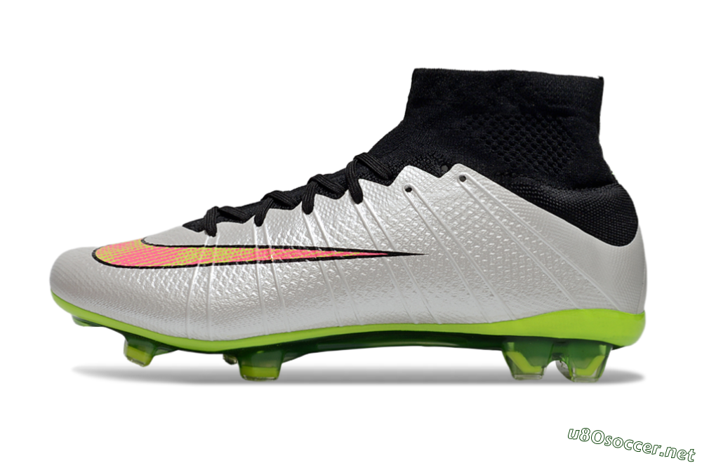Men's Nike Mercurial Superfly 4 Elite FG Football Boots - Silver/Black/Yellow 0