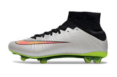 Men's Nike Mercurial Superfly 4 Elite FG Football Boots - Silver/Black/Yellow
