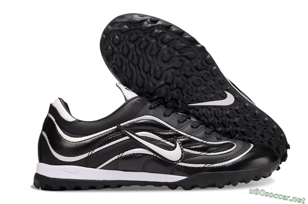 Men's Nike Mercurial R9 TF Football Shoes - Black/White 2