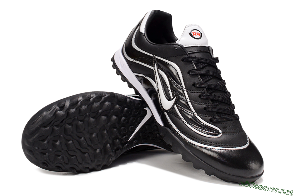 Men's Nike Mercurial R9 TF Football Shoes - Black/White 3
