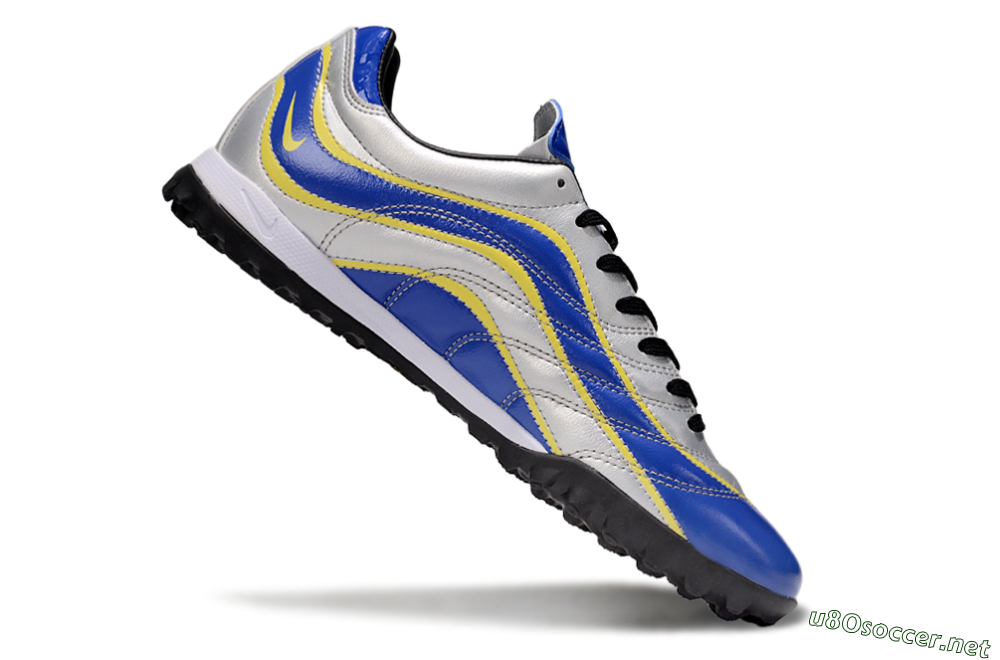 Men's Nike Mercurial R9 TF Football Shoes - Silver/Blue/Yellow 4