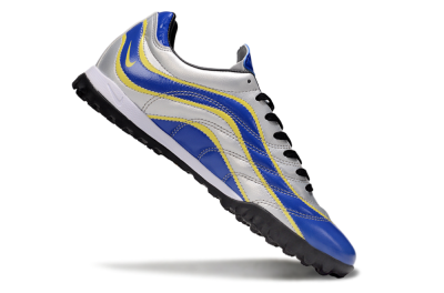 Men's Nike Mercurial R9 TF Football Shoes - Silver/Blue/Yellow