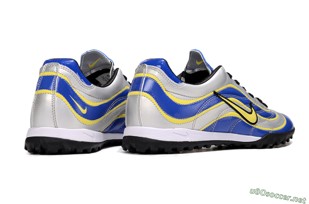 Men's Nike Mercurial R9 TF Football Shoes - Silver/Blue/Yellow 6