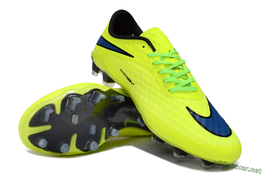 Unisex Nike Hypervenom Phantom FG Football Boots - Yellow/Black/Blue 4
