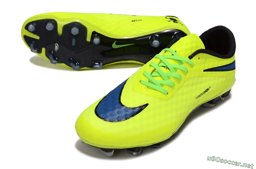 Unisex Nike Hypervenom Phantom FG Football Boots - Yellow/Black/Blue 3