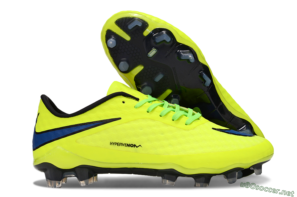 Unisex Nike Hypervenom Phantom FG Football Boots - Yellow/Black/Blue 2
