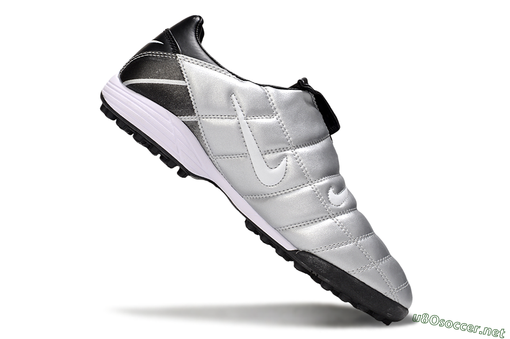 Men's Nike Total 90 III TF Football Shoes - Silver/White/Black 5