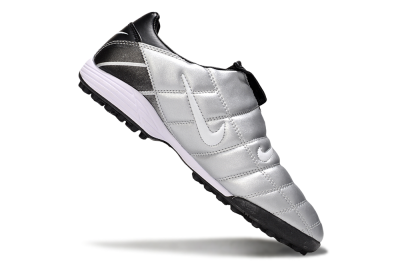 Men's Nike Total 90 III TF Football Shoes - Silver/White/Black