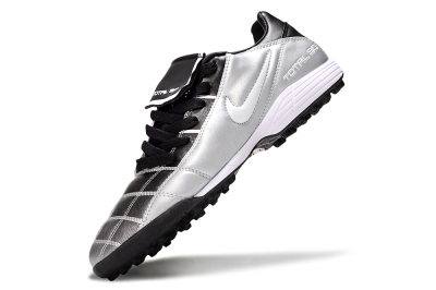 Men's Nike Total 90 III TF Football Shoes - Silver/White/Black