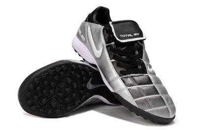 Men's Nike Total 90 III TF Football Shoes - Silver/White/Black
